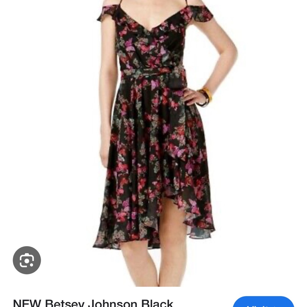 Betsey Johnson Black Floral Dress